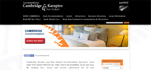 Accommodation Cambridge, Karapiro & New Zealand